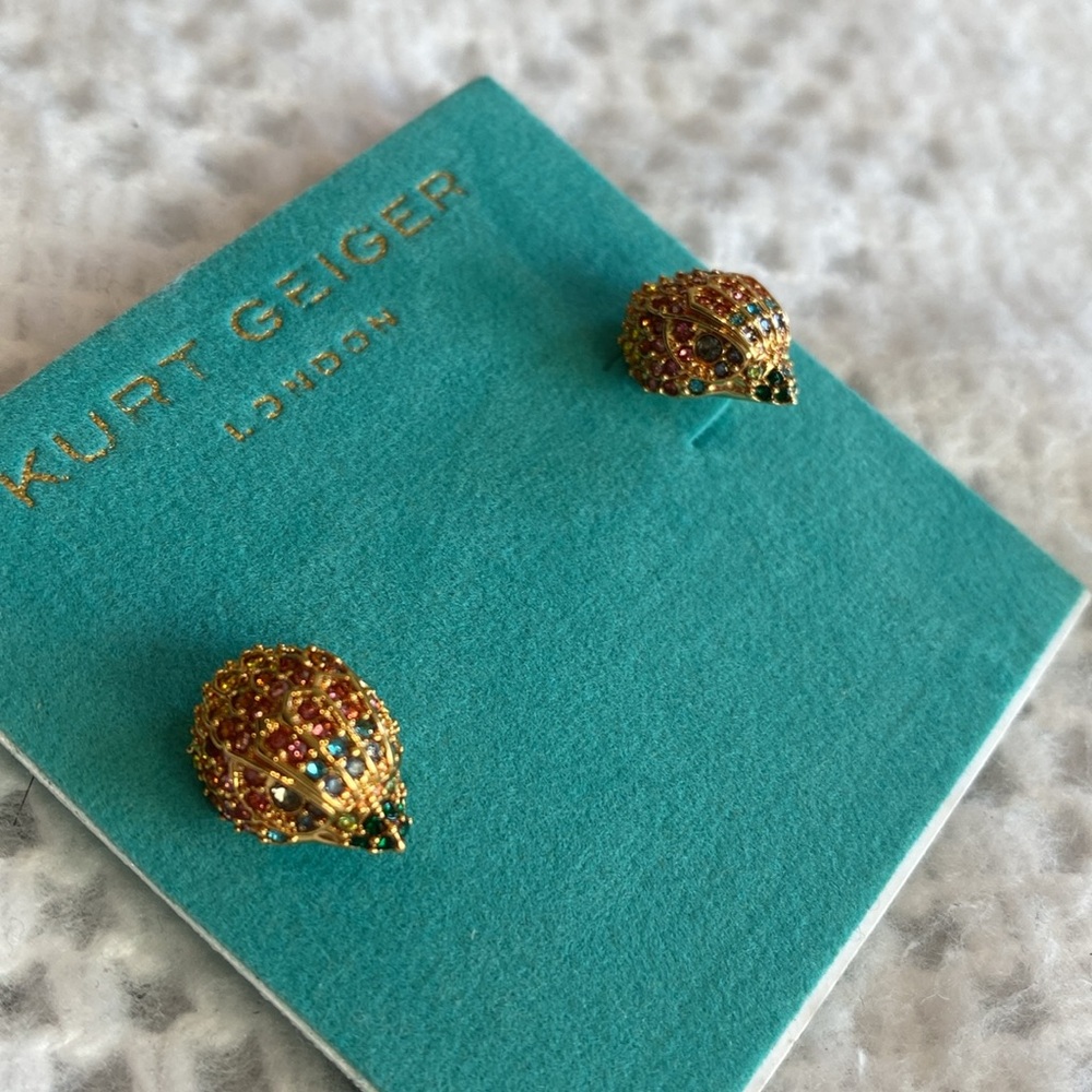 NWT Kurt Geiger Womens Multicolor Rhinestone Studded Eagle Earrings🌈🦅 - Picture 3 of 11